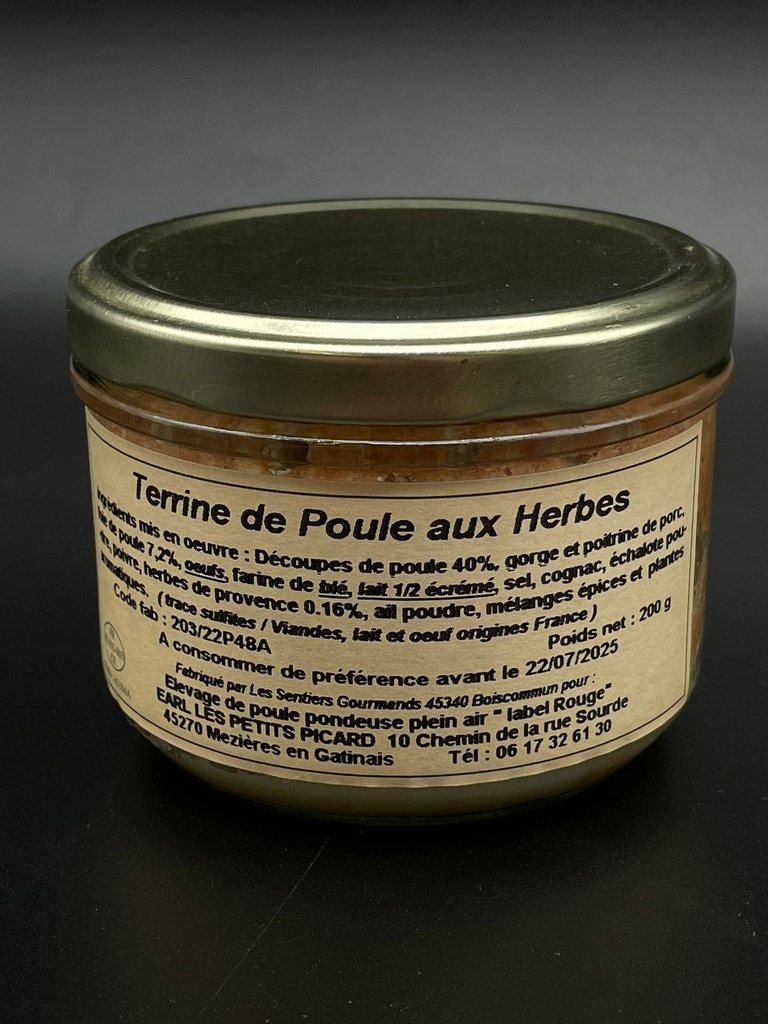 terrine de poule aux herbes Les Petits Picards  200g