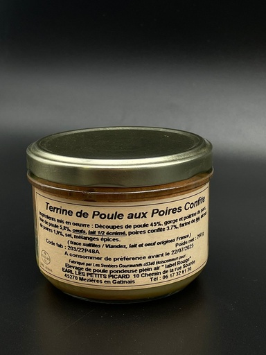terrine de poule aux poires confites Les Petits Picards 200g